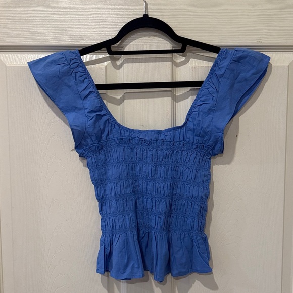 Francesca’s NWT Janet blue smocked top, small - Picture 6 of 7